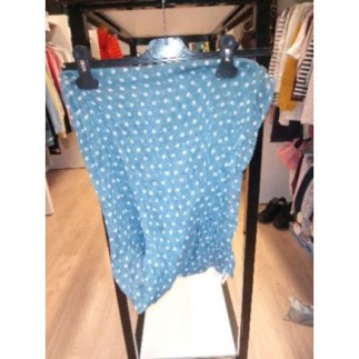 Foulard bleu pois blanc 