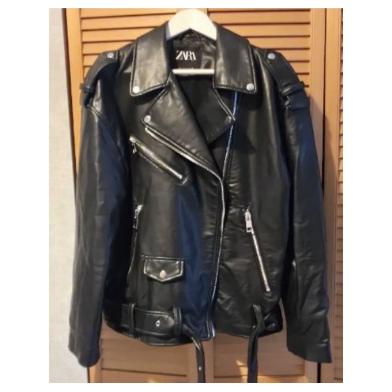Veste perfecto femme Zara - Taille M - Simili cuir noir - Très bon état 