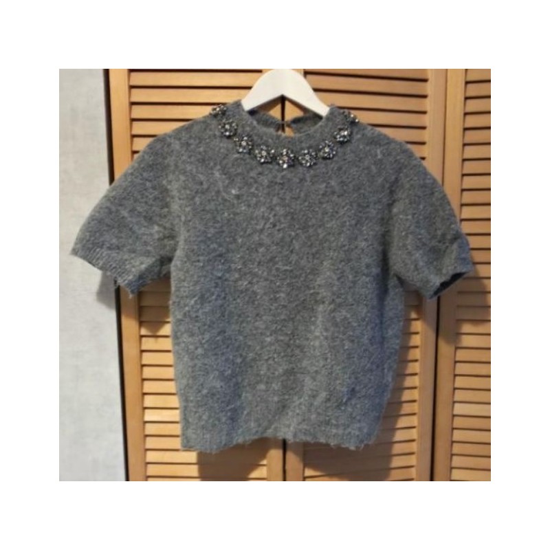 Pull femme Zara - Taille M - Strass gris - Neuf