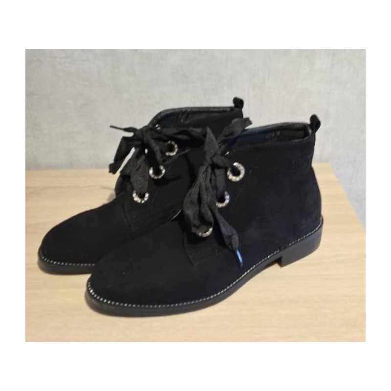 Chaussures à lacets femme Bestelle - 38 -  Strass Noir - Neuf 