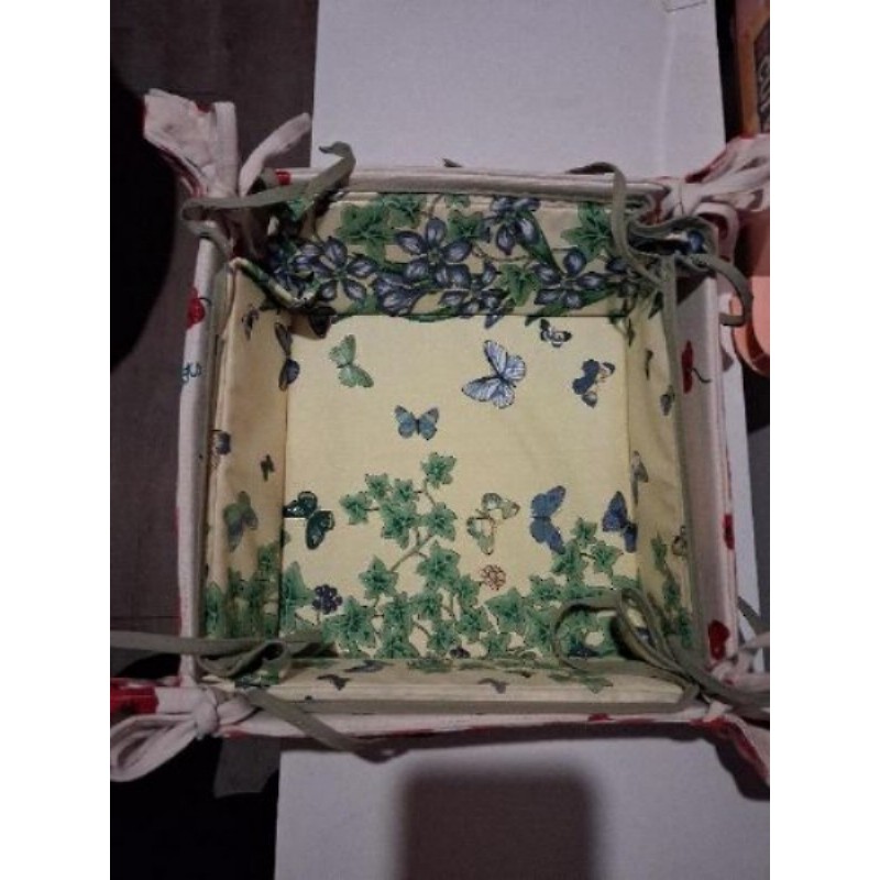 corbeille tissu bleue