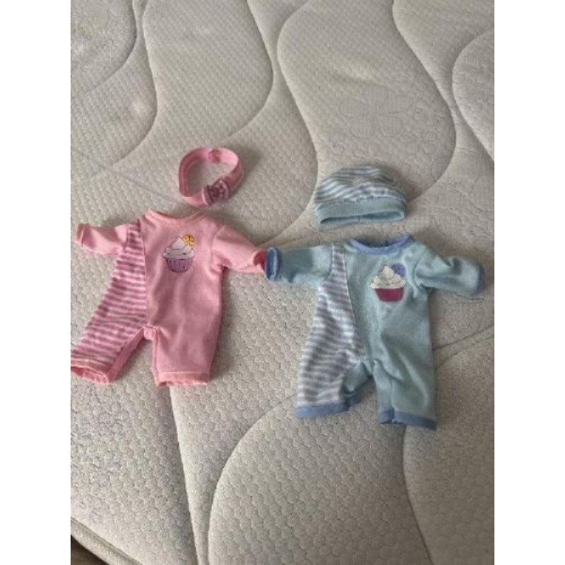 Lot de 2 habits pour poupée rose et bleu 