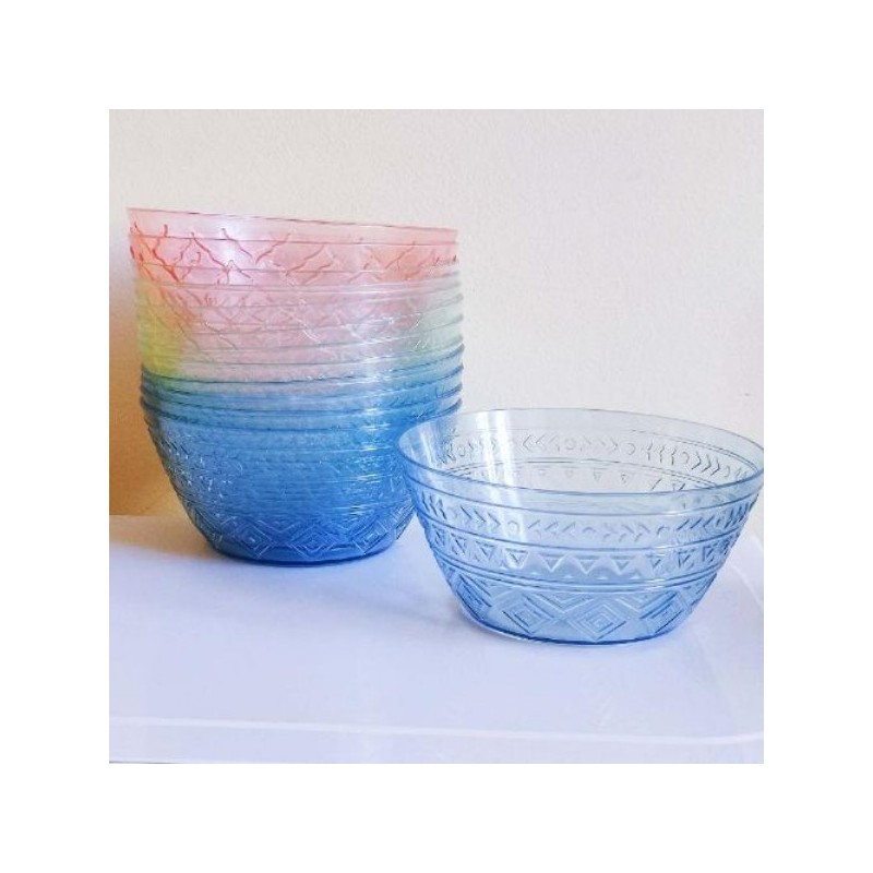 Lot de 13 bols plastique colorés à motifs