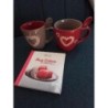 Lot de 2 mug + livre de recettes mufg cake bordeau. et taupe avec des coeurs