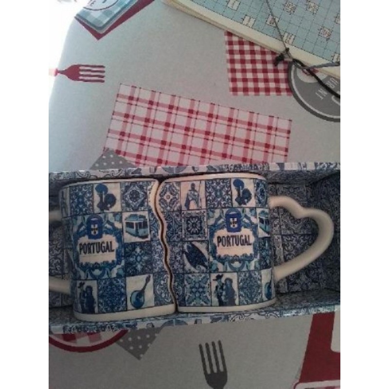 Tasse cœur bleues portugal