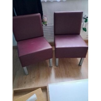 Lots de 2 fauteuils bordeaux
