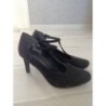 Escarpins en cuir et daim noirs Marco Tozzi neufs pointure 37