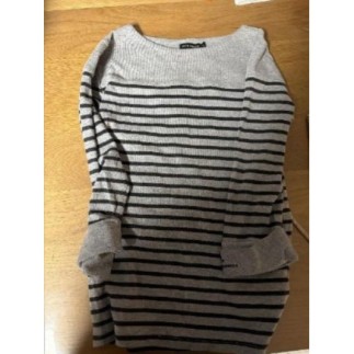Sweat rayé gris T3