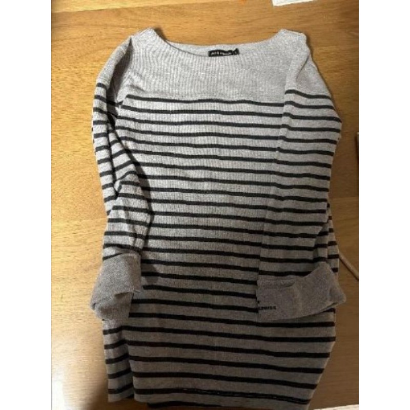 Sweat rayé gris T3