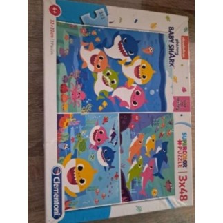 3 puzzles baby shark 48 pieces