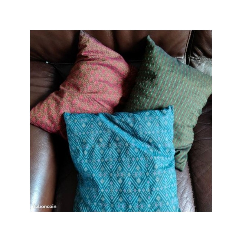 lot 3 coussins colorés