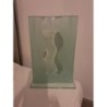 Vase rectangulaire â fleur vert bouteille 