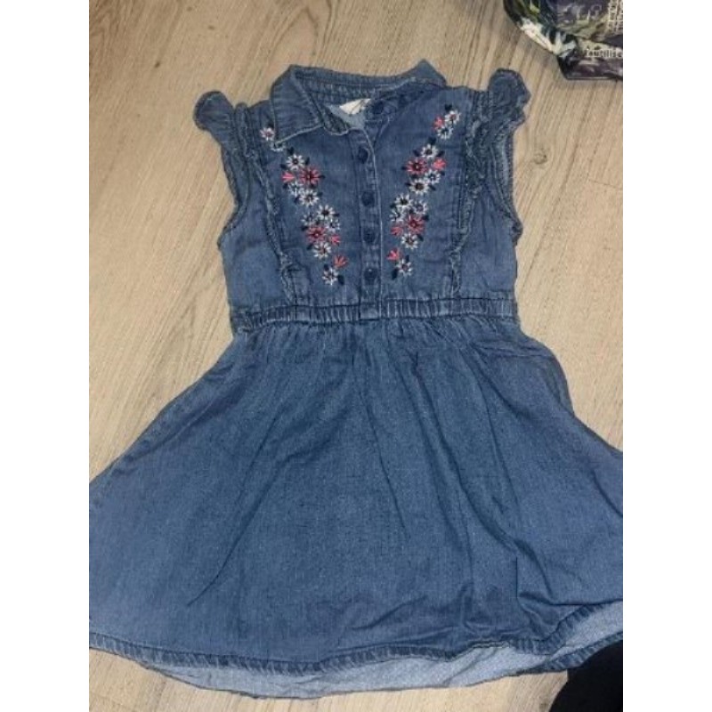 Robe jeans fleurs 98cm 
