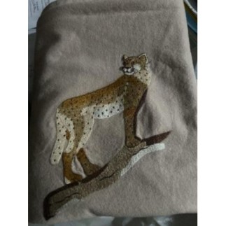 Plaid en laine motif guépard 