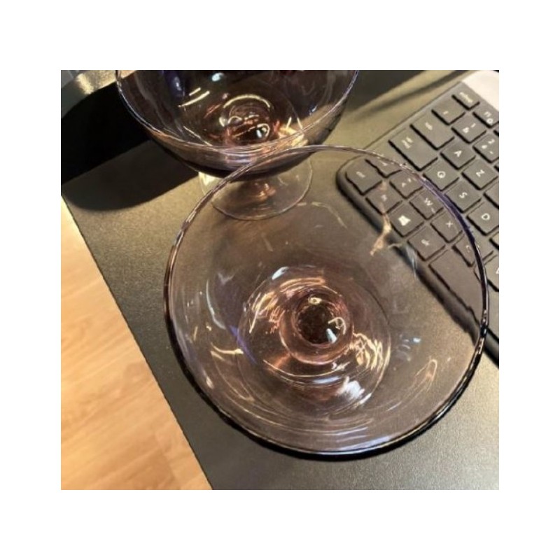 Lot de 2 coupes à glaces sur pied et  violacées 8*10cm 