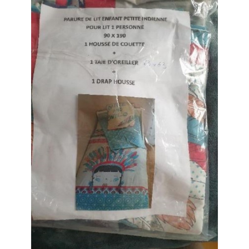 Parure lit 1 personne indienne