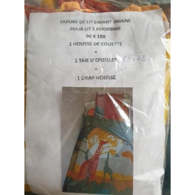 Parure lit 1 personne Savane