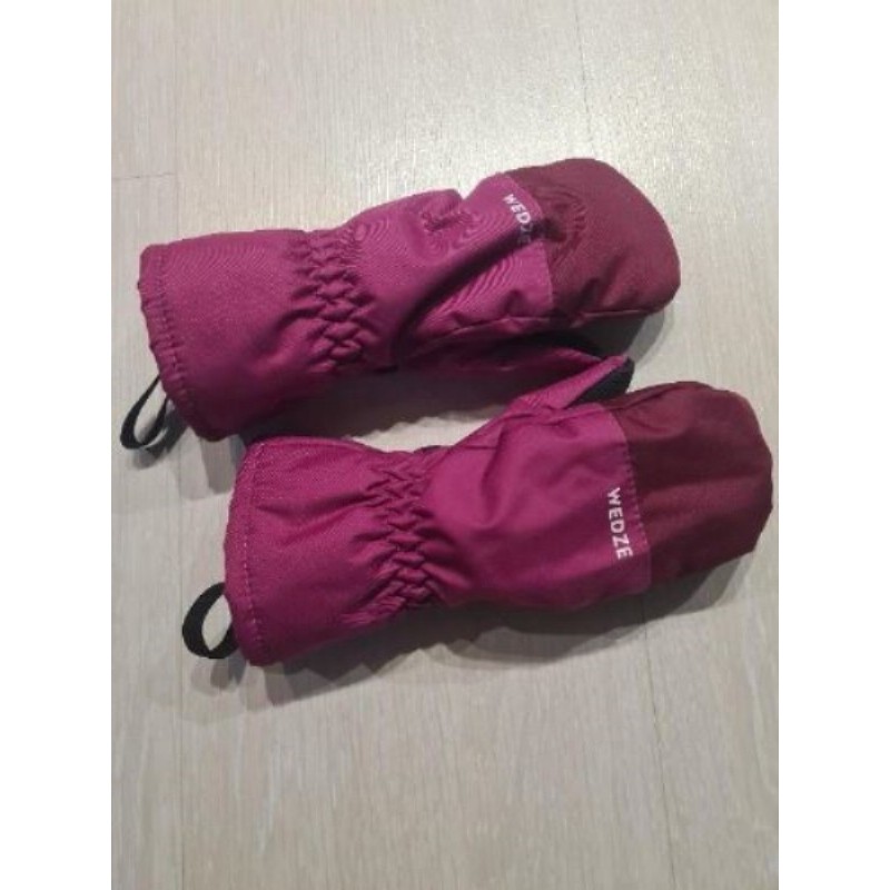 Moufle de ski 3/4 ans WEDZE violet et blanc
