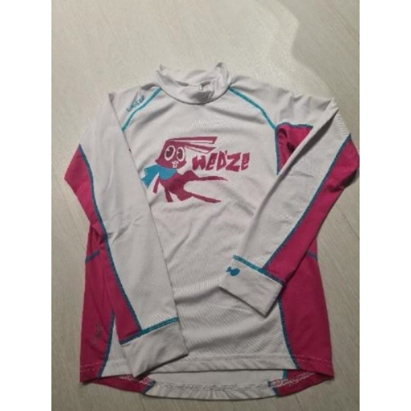 Sous pull de ski WEDZE blanc et rose taille 8 ans