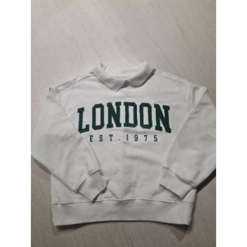 Sweat blanc avec inscription "LONDON" ZARA 8/9 ans