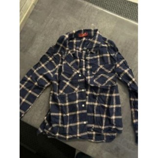 Chemise bleu et rose à...